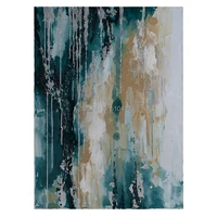 high quality handmade abstract sliver and green oil paintings on canvas for living room wall art canvas painting home decoration