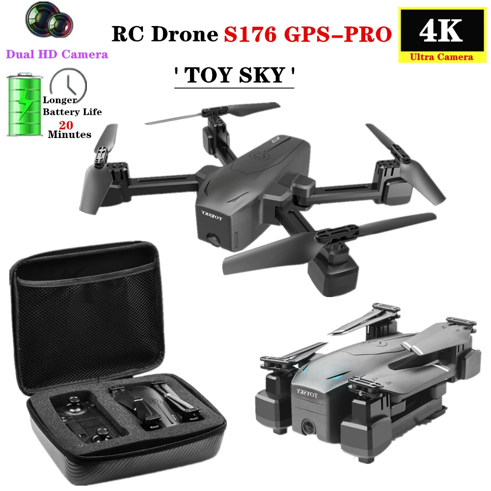 

UAV GPS Drone 2.4G/5G 4K ESC HD Camera Smart Follow RC Quadcopter Foldable Helicopter Selfie Mini Dron Toy Gift for Children