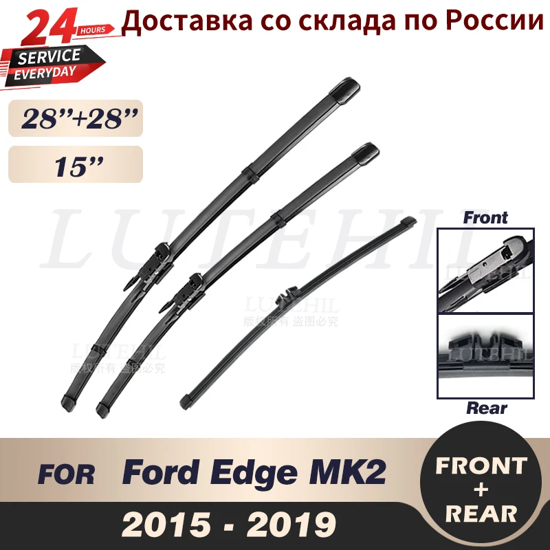 

Wiper Front Rear Wiper Blades Set For Ford Edge MK2 2015 2016 2017 2018 2019 Windshield Windscreen Window 28"+28"+15"