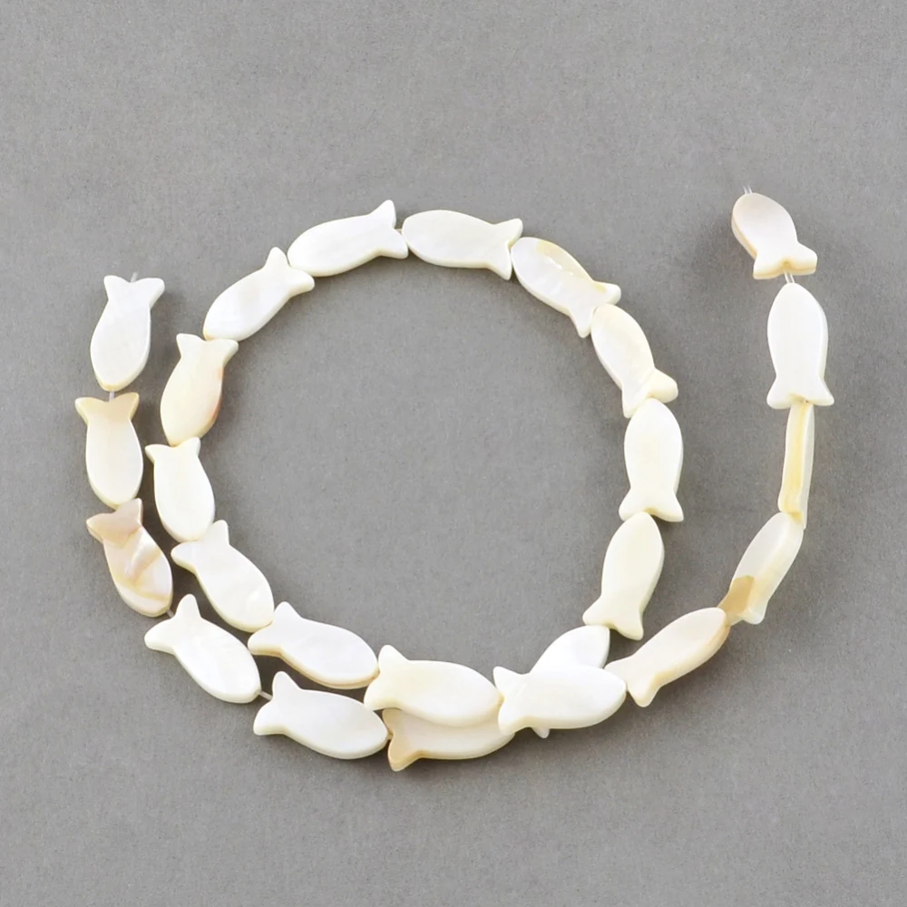 

5 Strand Natural Sea Shell Fish Beads Strands for jewelry making Bracelet Necklace Accessories about 25pcs/strand, 14.9