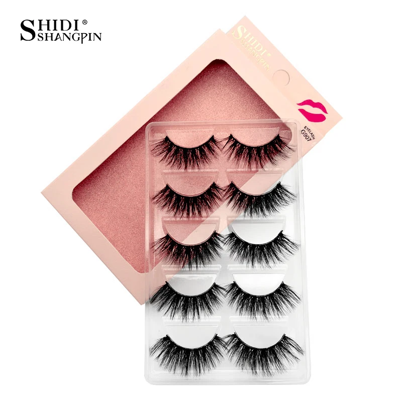 MEISHENJIE makeup false eylashes extension 1 box mink fake lashes 5 pairs lashes mink eyelashes natrual make up 3d maquiagem