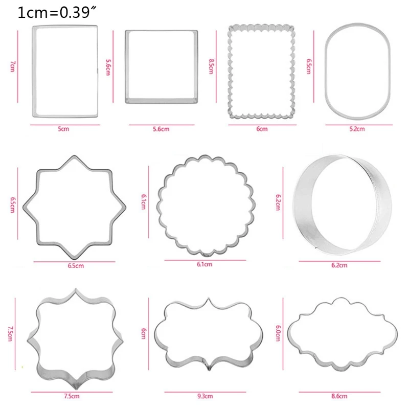

Frame Lace Cake Cookie Cutter Mold Stainless Steel Biscuit Mould DIY Fondant Pastry Decorating Baking Tools 10Pcs/Set