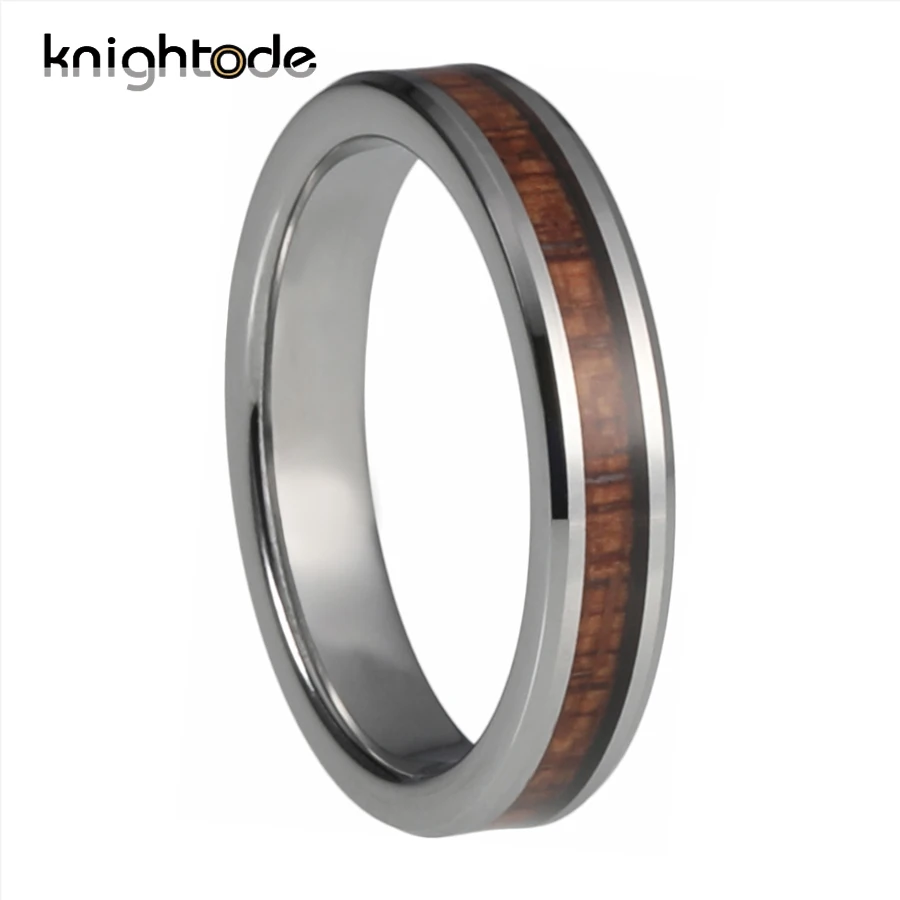 Высококачественное кольцо из карбида вольфрама 4 мм с инкрустацией розового