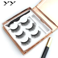 3 pairs of 3d magnetic false eyelashes by handmade magnetic eyeliner waterproof tweezer professional makeup tools kits