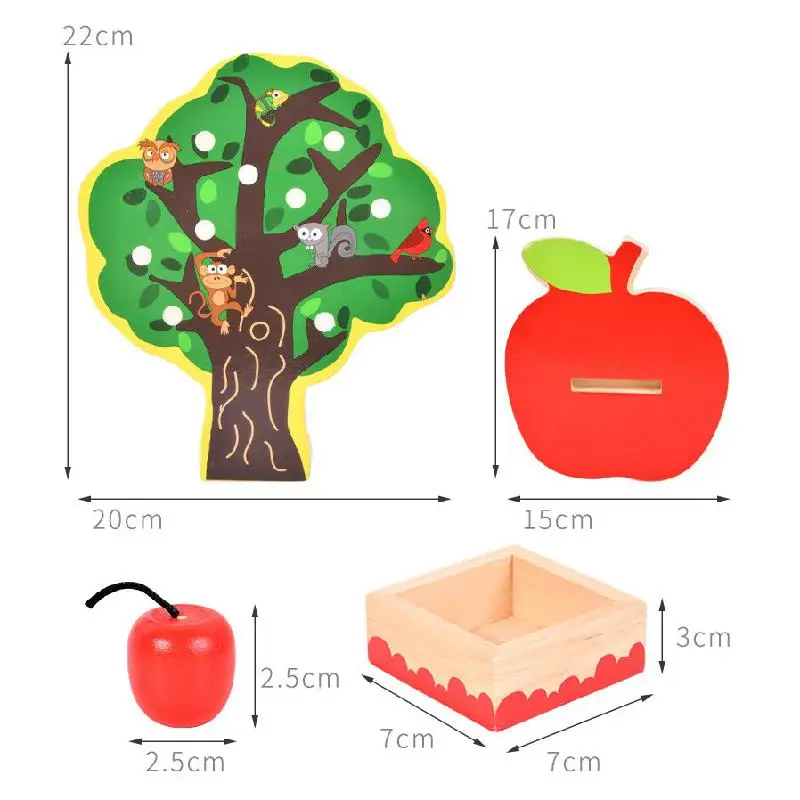 

Baby Montessori Clip Apple Tree Education Math Toys Children Learn Digital Clip Beads Skills Training Early Education Game