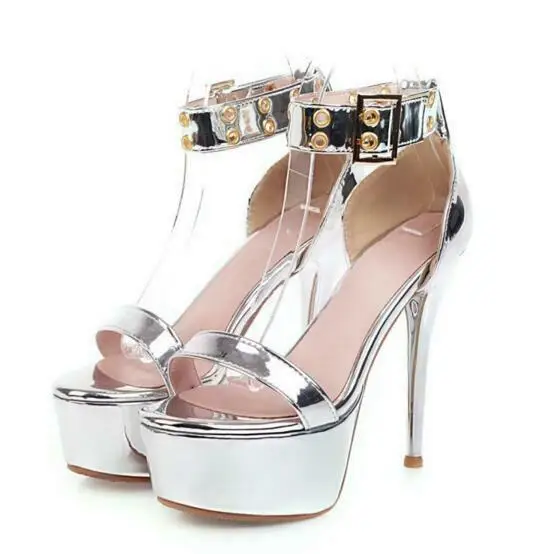 

В западном стиле; Модные сандалии-гладиаторы с открытым носком на каблуке 13 см на высоком Высокая платформа сандалии Туфли-лодочки SZ