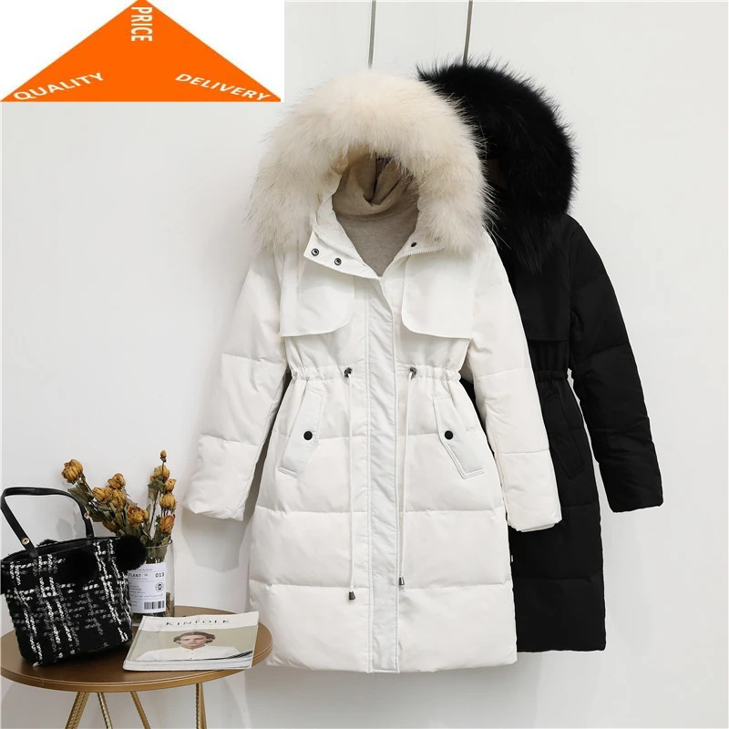 

Natural Brand Women's Raccoon Fur Hooded Winter Coat Female Clothes 2020 Warm Duck Down Jacket Hiver LW9725
