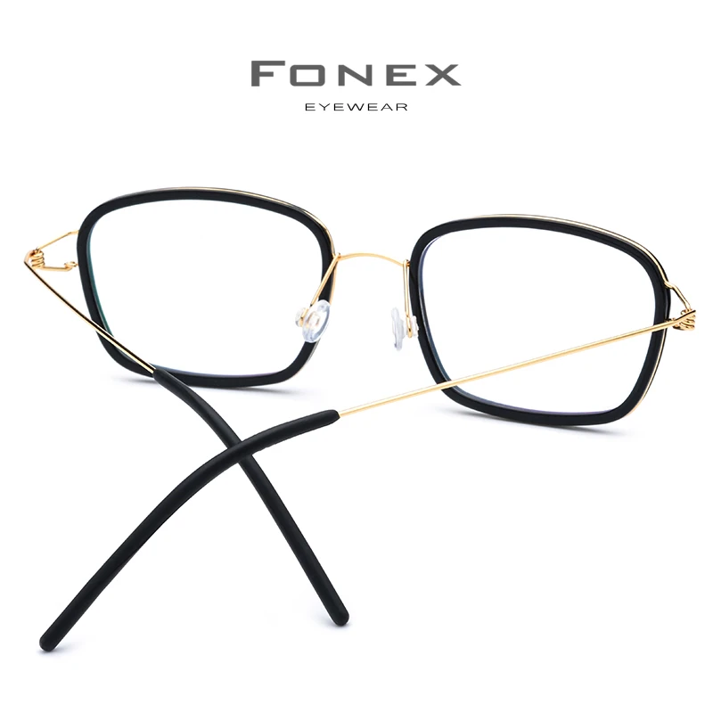 FONEX, титановый сплав, оптическая оправа для очков, для мужчин, ацетат, близорукость, датские очки, для женщин, по рецепту, безвинтовые очки, 98617