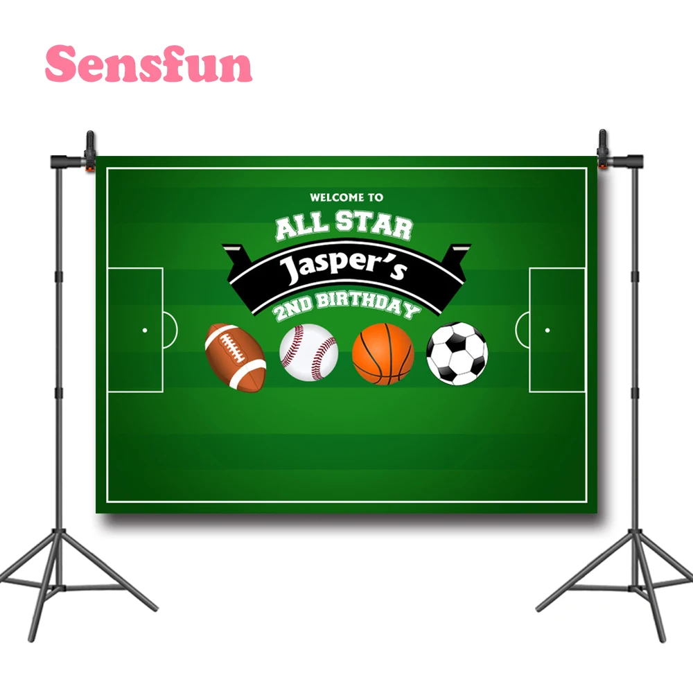 Sensfun Пользовательские День Рождения Вечеринка фото фон Спортивная Тема зеленый
