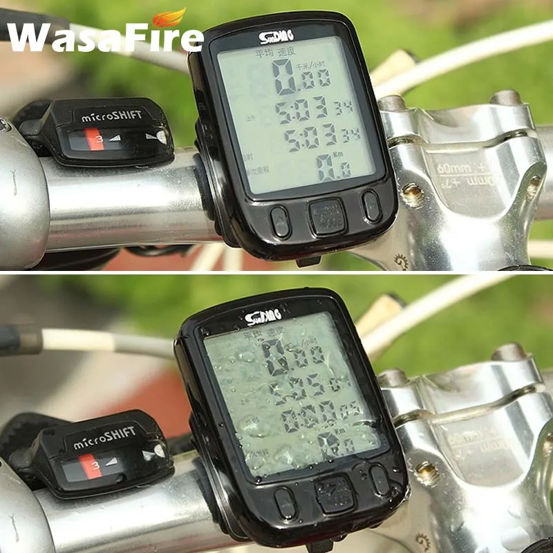 

Велосипедный проводной компьютер, Водонепроницаемый Спидометр для велосипеда, с зеленой подсветкой, ЖК-дисплей, одометр, секундомер, Аксес...