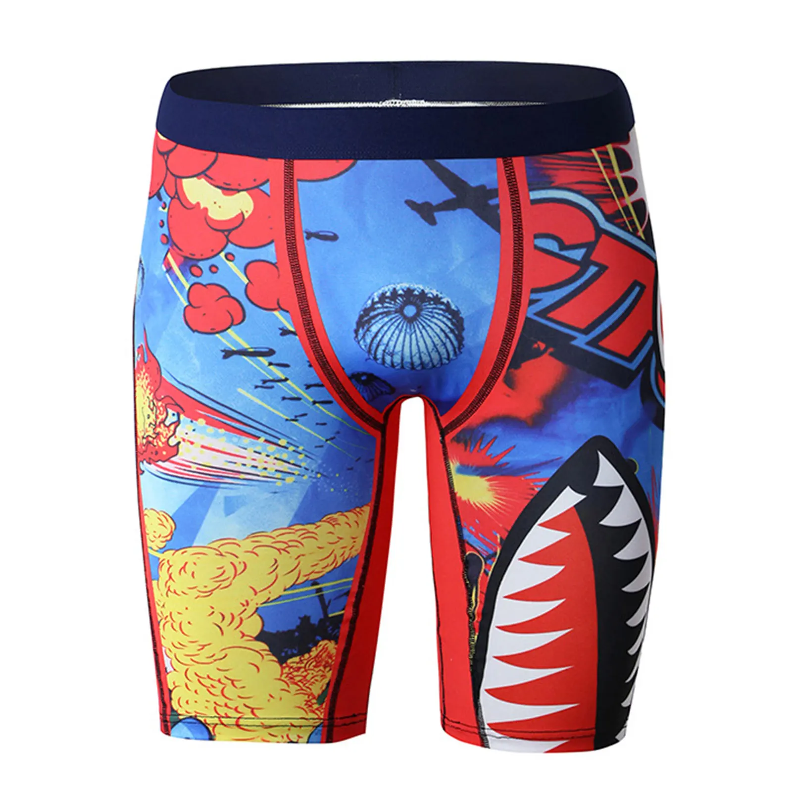 

Мужские с низкой посадкой Мужские шорты для купания, набивной рисунок дышащие и эластичные плавки, Размеры S/ M/ L/ XL/ XXL/ XXXL