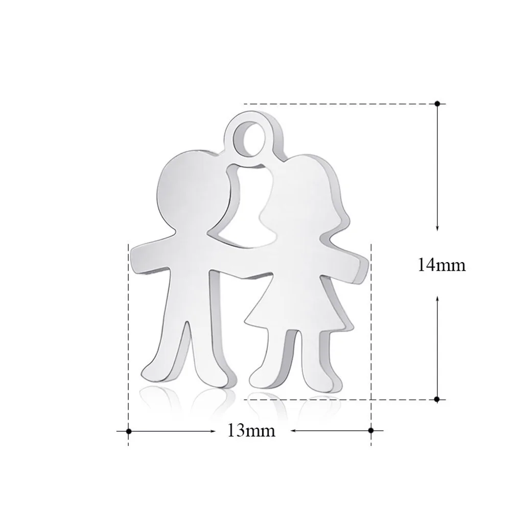 10 шт полированная настоящая нержавеющая сталь маленькие подвески для мальчиков