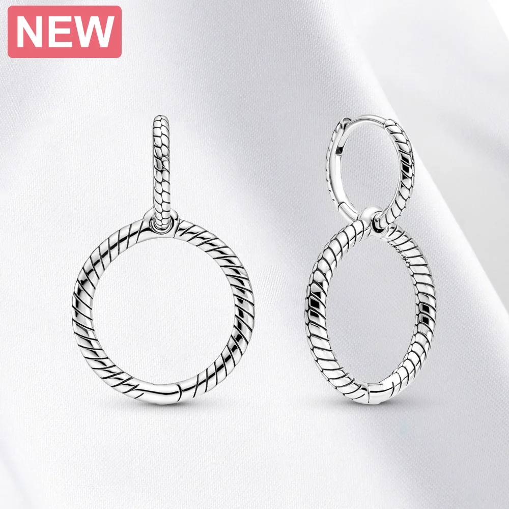 Женские серьги кольца из серебра 925 пробы с подвеской|Бусины| |