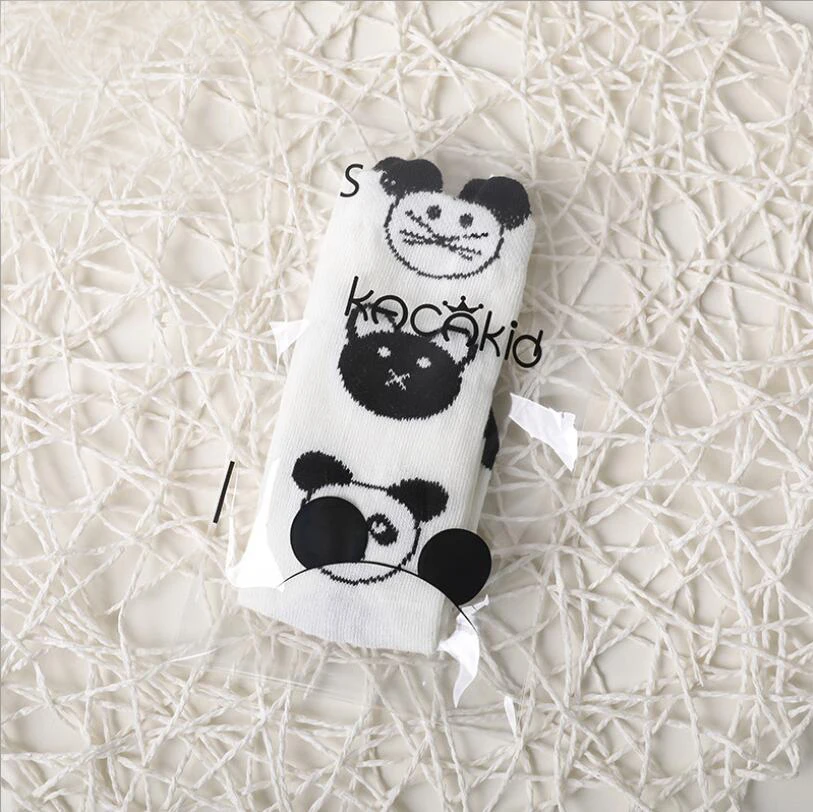 Носки хлопковые для новорожденных мультяшная панда мышь медведь Длинные