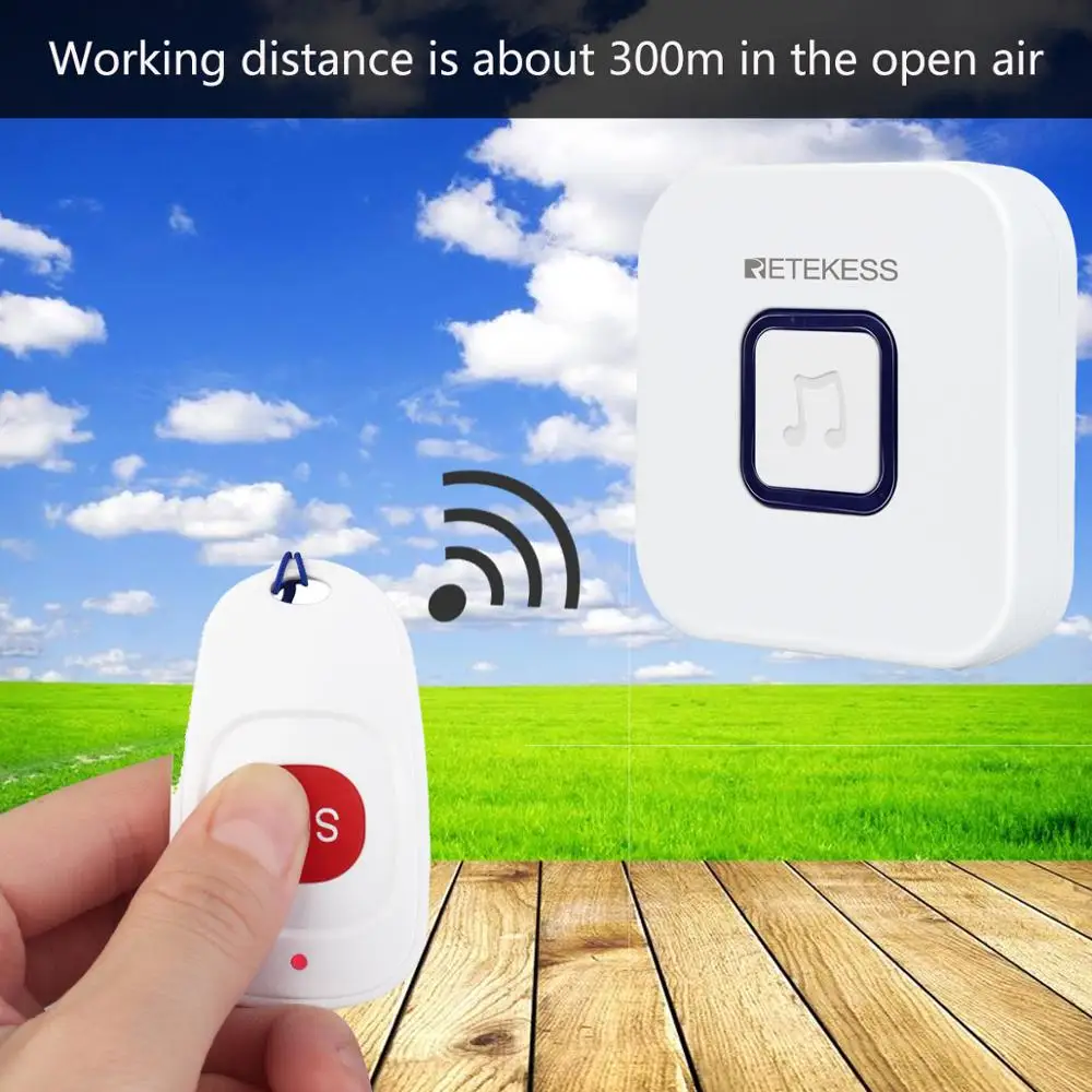 Беспроводной пейджер Retekess кнопка вызова SOS оповещение о звонках медсестры