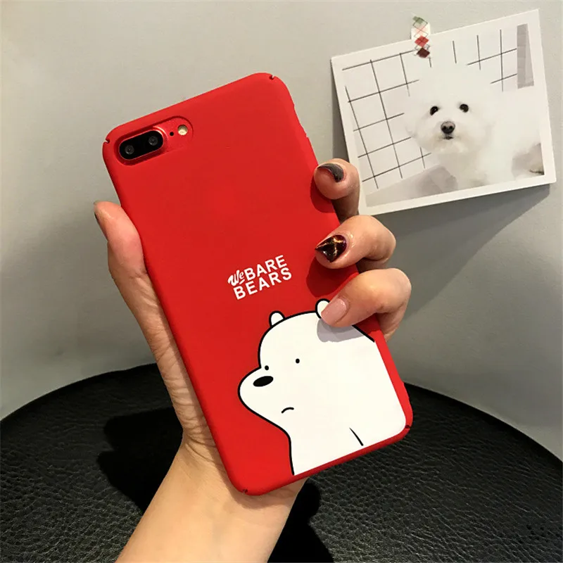 

Hard Red Bear Ins Phone Case For iPhone 6 6S 7 8 Plus 2020 SE 7Plus 8Plus X XS XR 11 11Pro 11Pro Max Case Capinha Cover Shell
