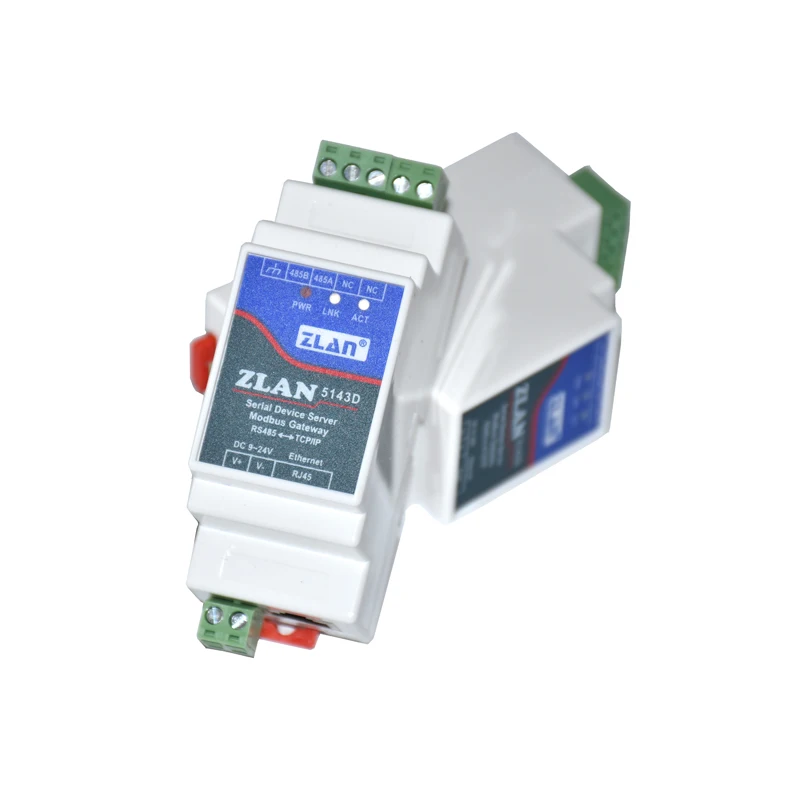 ZLAN5143D Din рейка серийный RS485 к Ethernet TCP IP Серверный модуль преобразователь Modbus RTU
