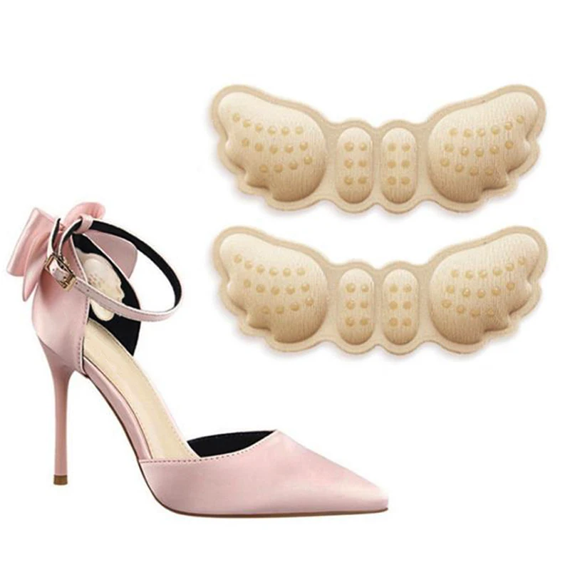 

1pair High Heel Insoles Butterfly Adjust Size Heel Liner Grips Protector Sticker Heel Pad Foot Care Anti Keep Abreast Heel Pads