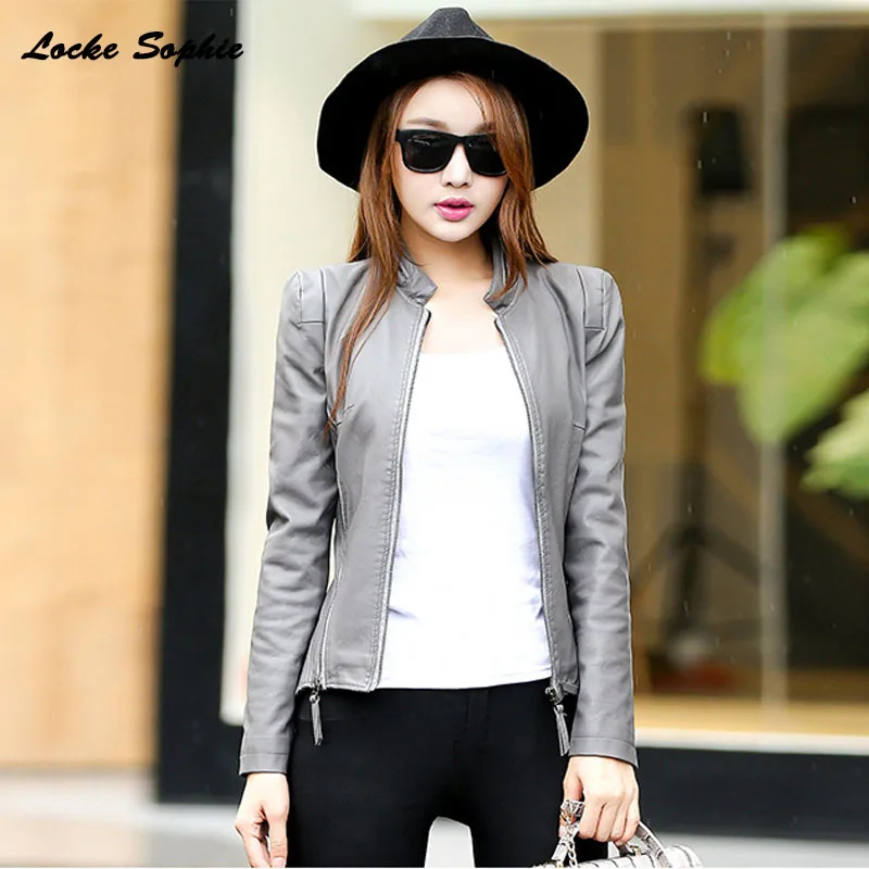 1pcs Women Plus size short jacket coats 2020 Autumn faux fur PU Leather zipper Splicing Jacket ladies Skinny locomotive | Женская одежда