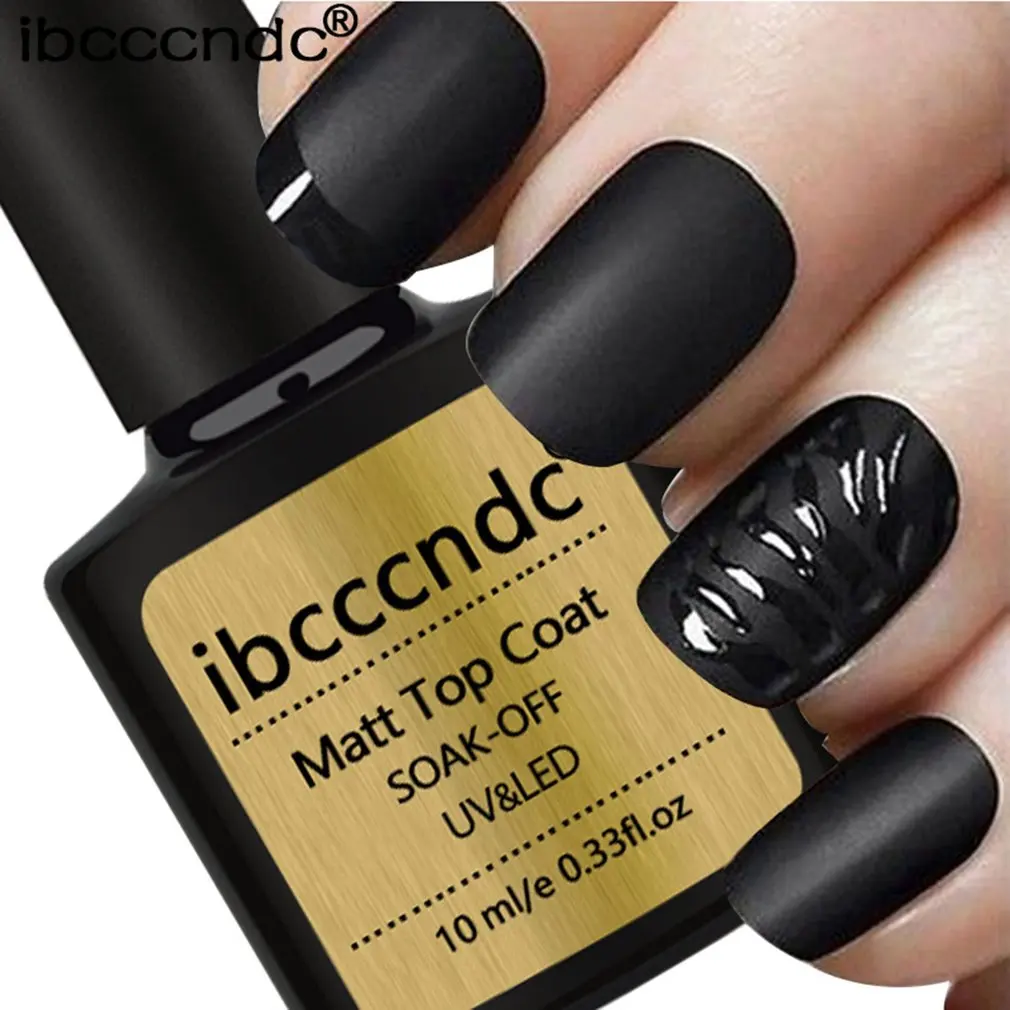 

10ml DIY Matte Top Coat Gel Nail Polish Soak Off UV LED Long Lasting Nail Gel Polish Art Manicure Lacquer Foundation Sealer
