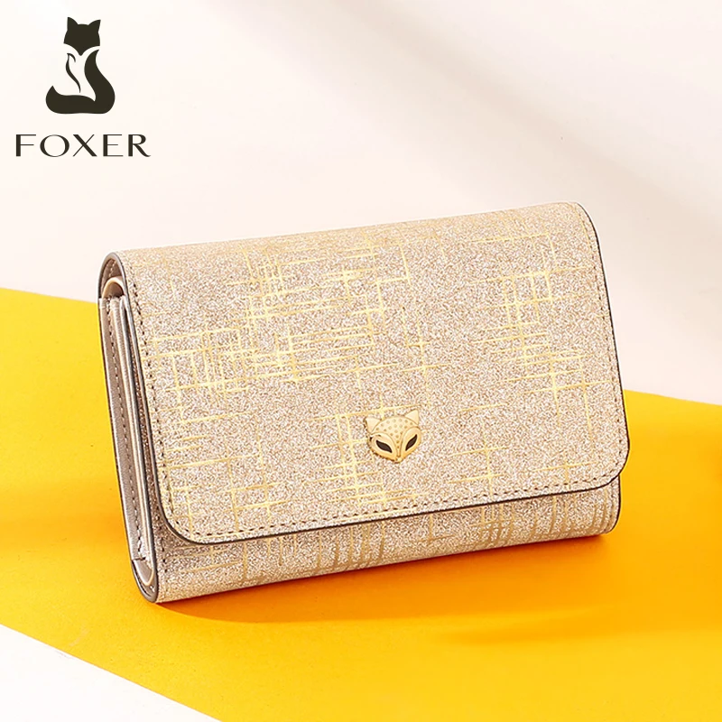 FOXER женский модный кошелек для денег Женский шикарный маленький карман монет