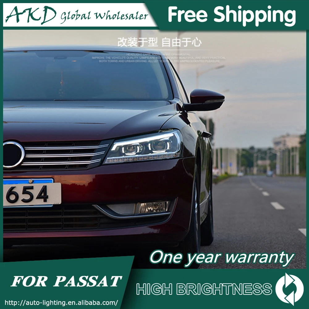 Фары для VW Passat B7 2012-2016 US DRL дневные ходовые огни передняя фара