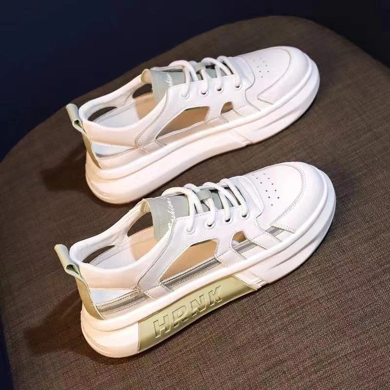 

Inner Increasing Sandals 2021 New Summer Hollow Thick Soled Sponge Cake Allmatch Casual White Shoes Women
