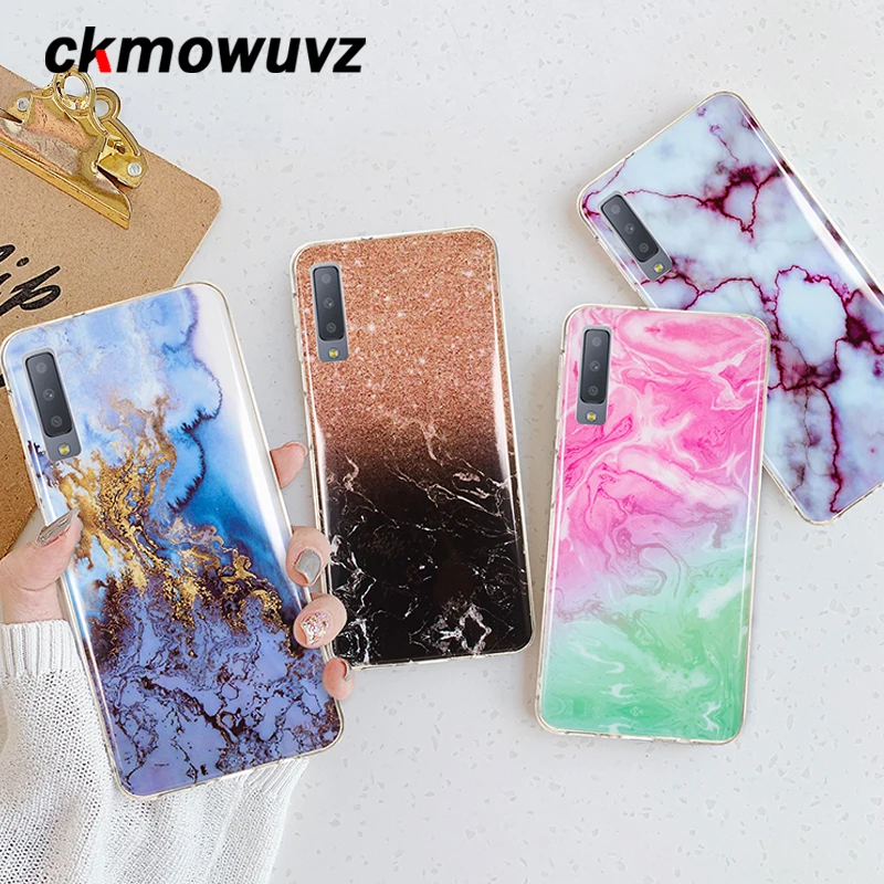 Арт мраморный чехол для телефона Samsung Galaxy J4 Plus J6 + J8 A7 2018 A6 A8 A9 задняя крышка мягкий