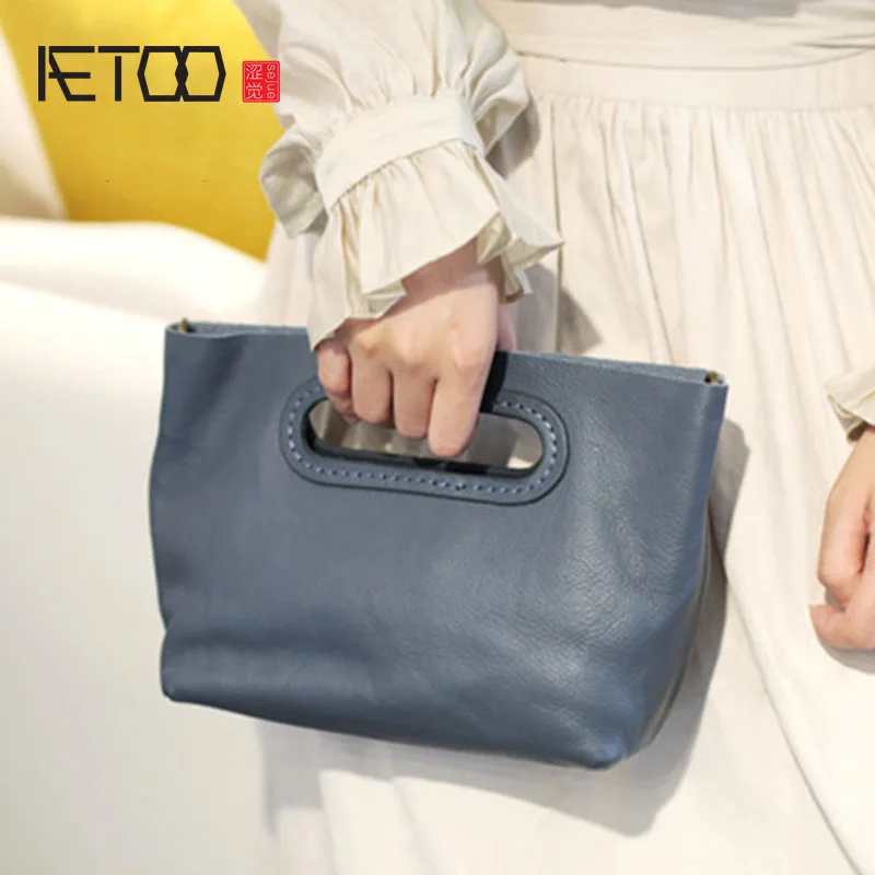 Сумка на шпильке AETOO для подростков модная кожаная винтажная маленькая