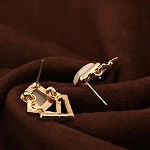 Новинка 1 пара женские модные элегантные серьги-гвоздики полые квадратные