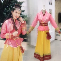 7 designs lizi zhao min pink blue swordlady costume for tv play heavenly sword dragon slaying saber drama stage hanfu