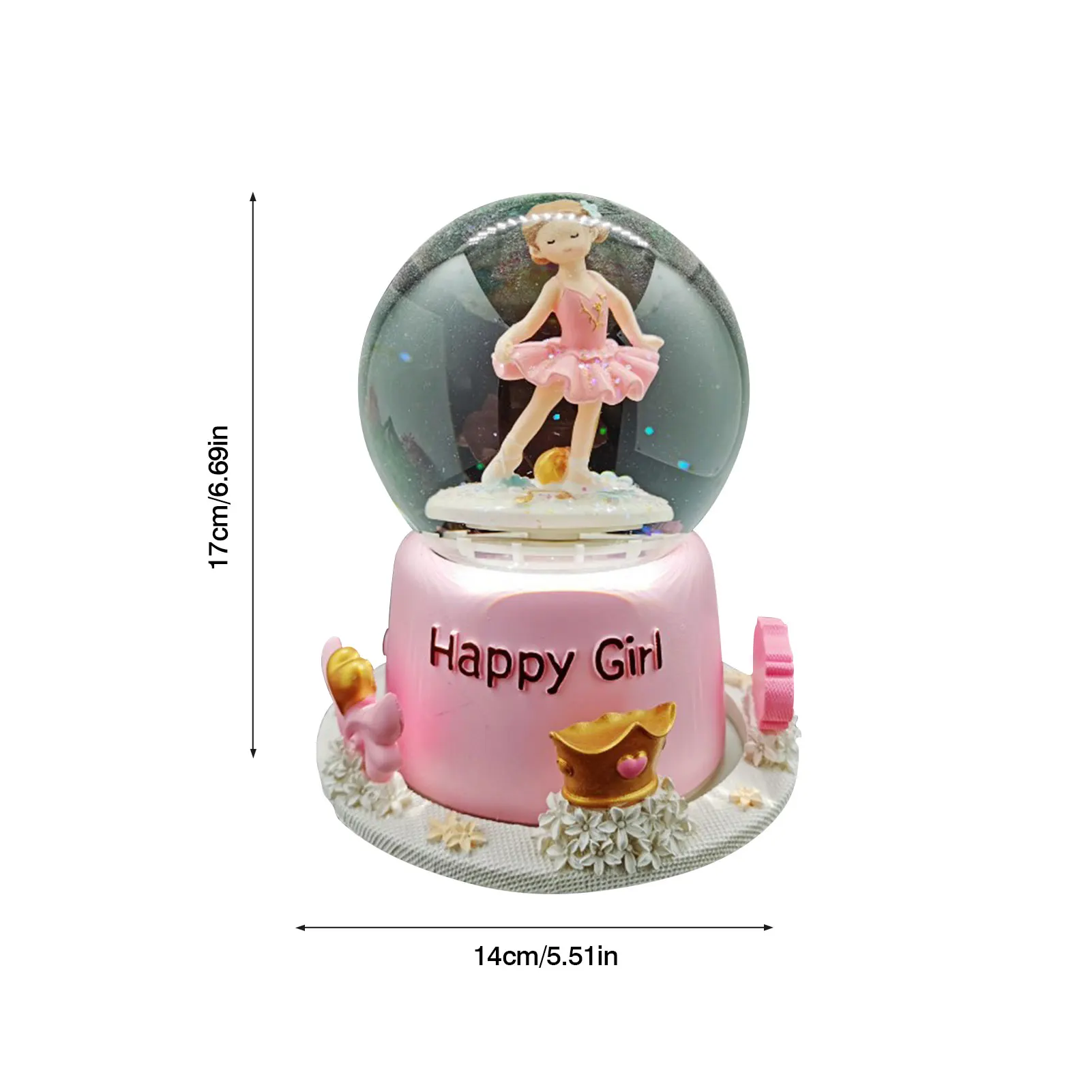 

Crystal Ball Girl Ballet Music Box Can Rotate Luminous Snow Music Box Children's Gifts Home Decoration Ornaments