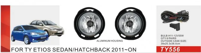 

Qirun fog lamp assembly lights+covers+wires+switch for Toyota ETIOS SEDAN/HATCHBACK 2011-ON
