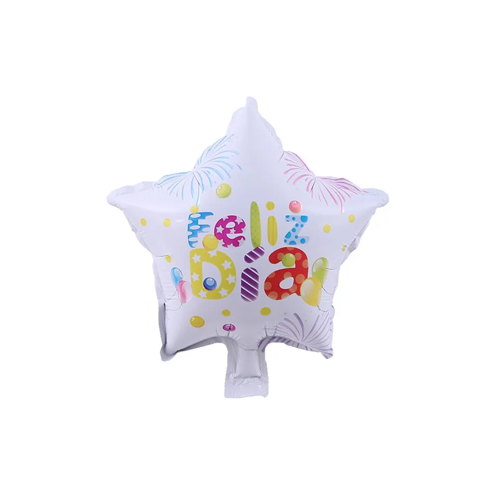 10 шт. дюймов испанский и счастья каждый день Фольга шарики Звезда Круглый Feliz Dia