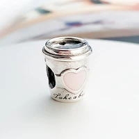 authentic 925 sterling silver beads new lovely milk tea cup coffee beads fit original pandora bracelet for women diy jewelry
