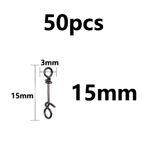 50pcs 15mm 50 шт., усиленная нержавеющая сталь, супер рыболовные зажимы, приманка для ловли морской рыбы, ложки, соединитель, аксессуары - Цвет: 50pcs 15mm