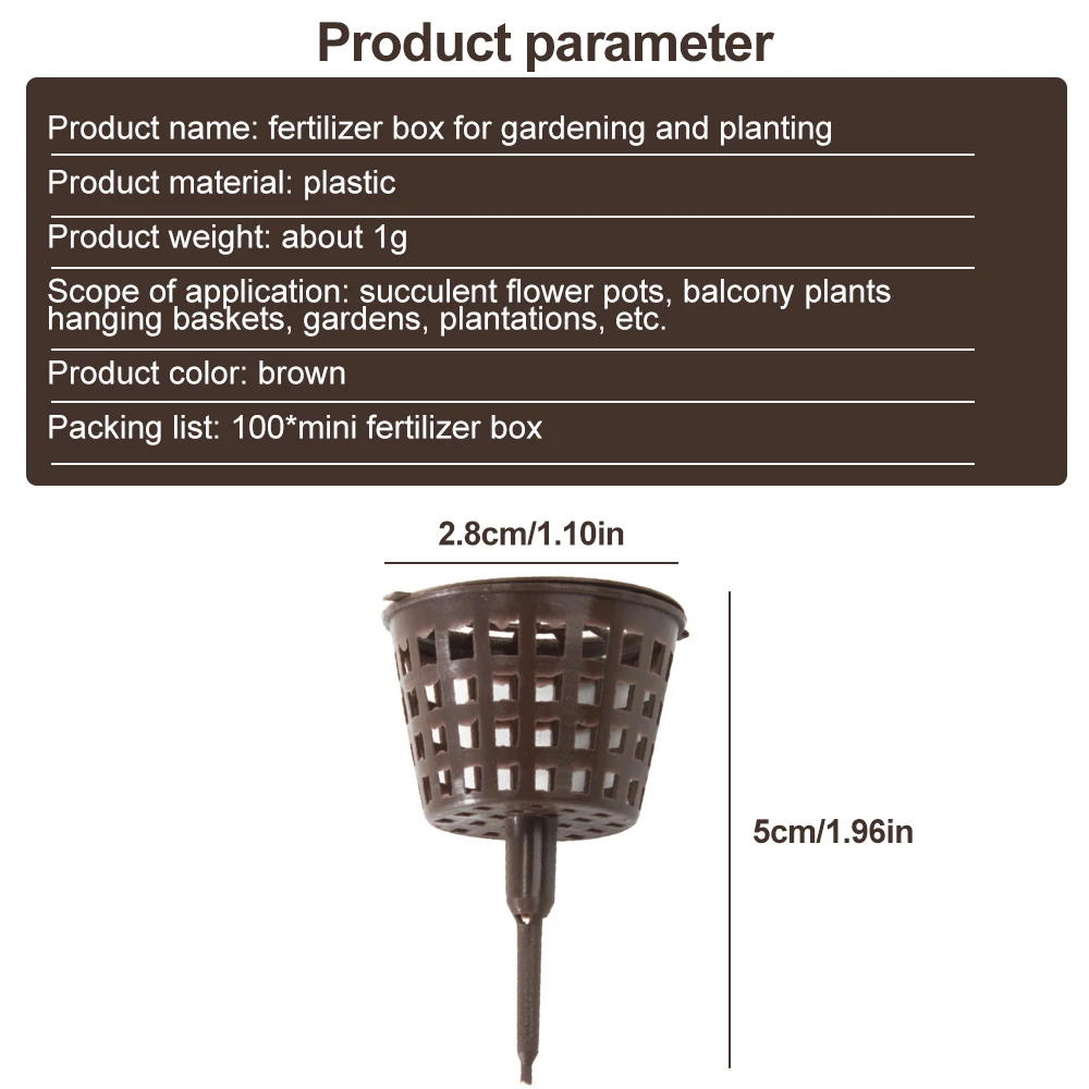 

100pcs Fertilizer Box Bonsai Tool Fertilizer Cover Basket Box Dome Case Plant Bug Portable Nursery Pots Gardening Supplies