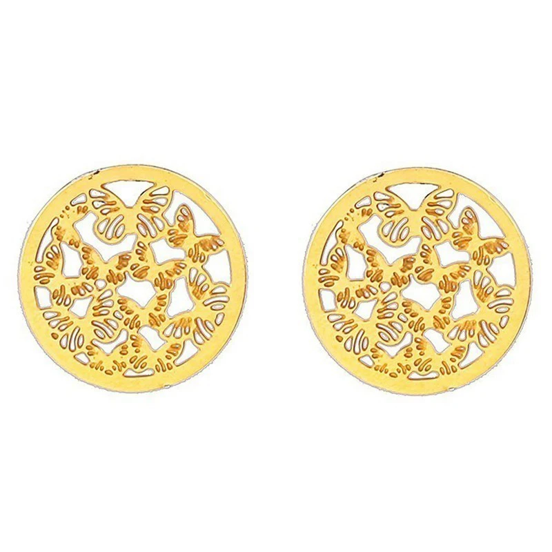 RIR модные хирургические серьги-гвоздики из нержавеющей стали с бабочками Золотые