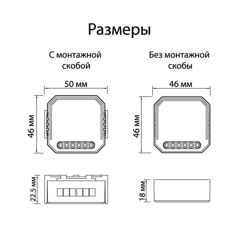 Wi-Fi реле-выключатель двухканальное Denkirs 2x1150Вт/150Вт для LED RL1002-SM |