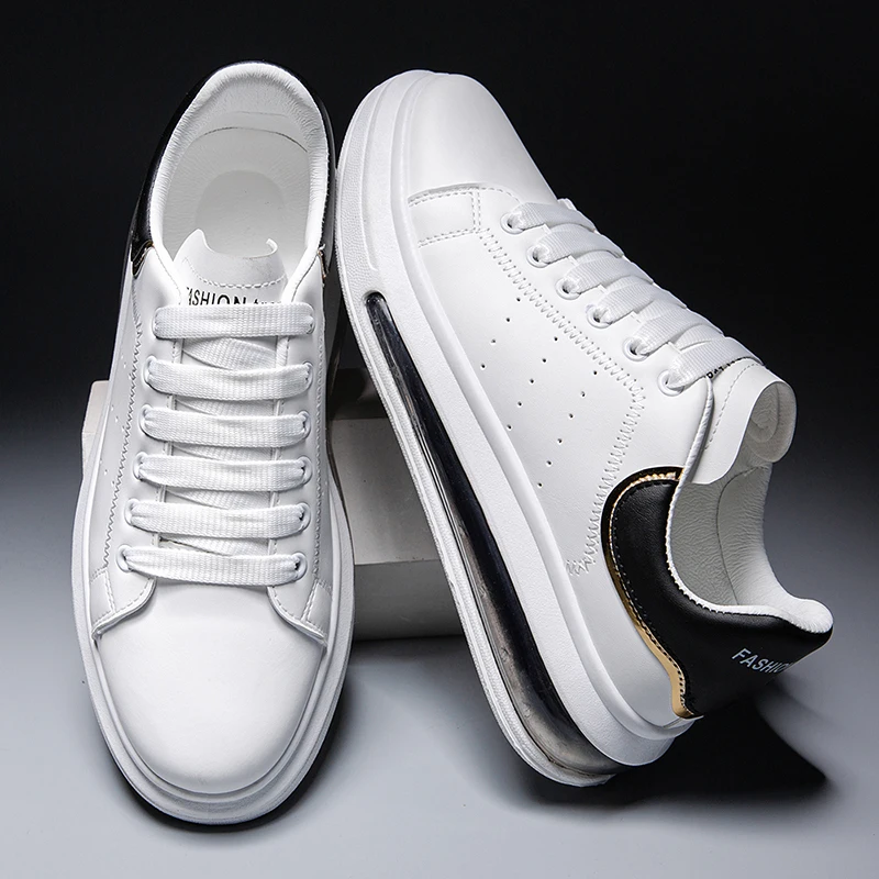 Classical White Casaul Skate Shoes for Men Platform Sneakers Size 39-44 Low Top Round Toe Breathable Men Sneakers Zapatos Hombre