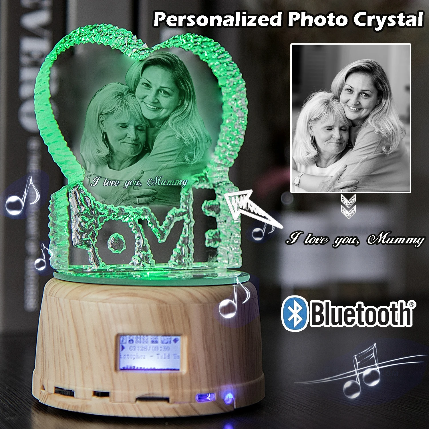 Светильник-ночник с 3D светодиодным дисплеем для фото музыкальных проигрывателей