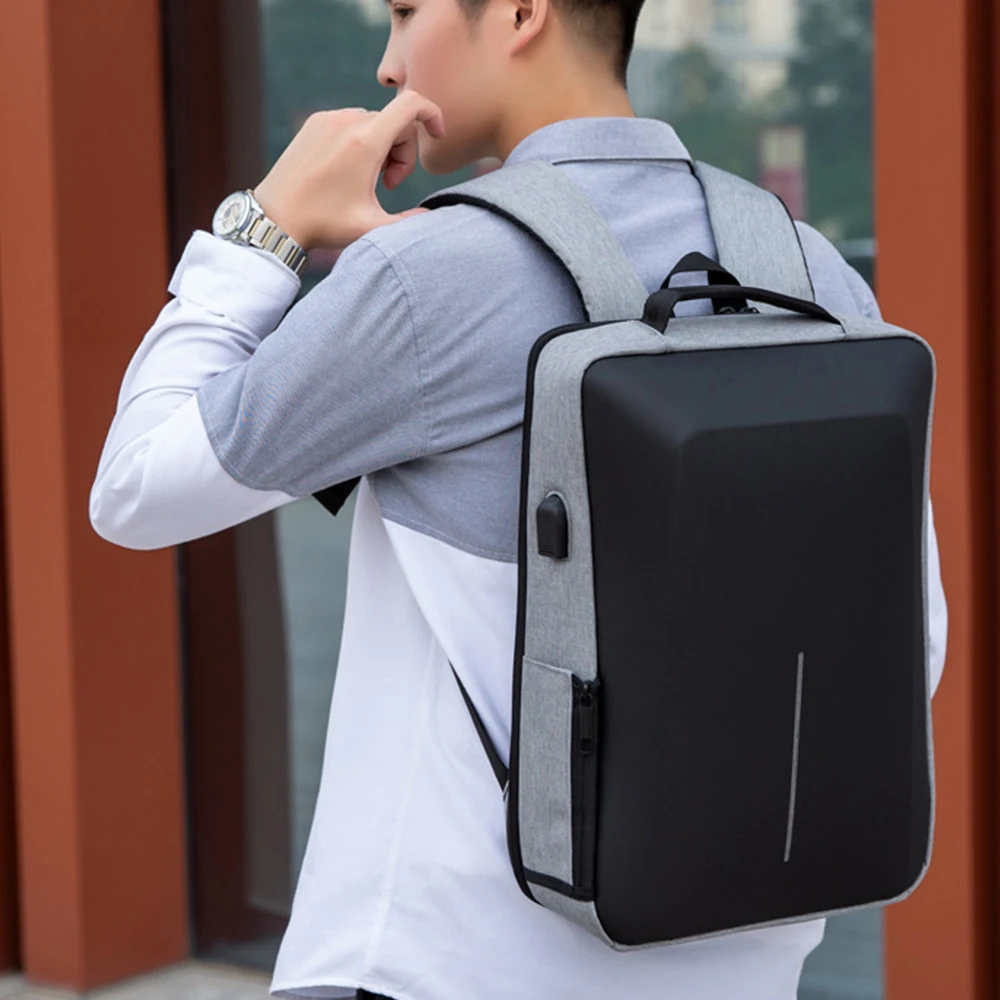 

Men Reflective Strip USB Multifunctional Anti-theft 15.6 Inch Laptop Backpack Notebook Travel Bag Rucksack School Bag For Male