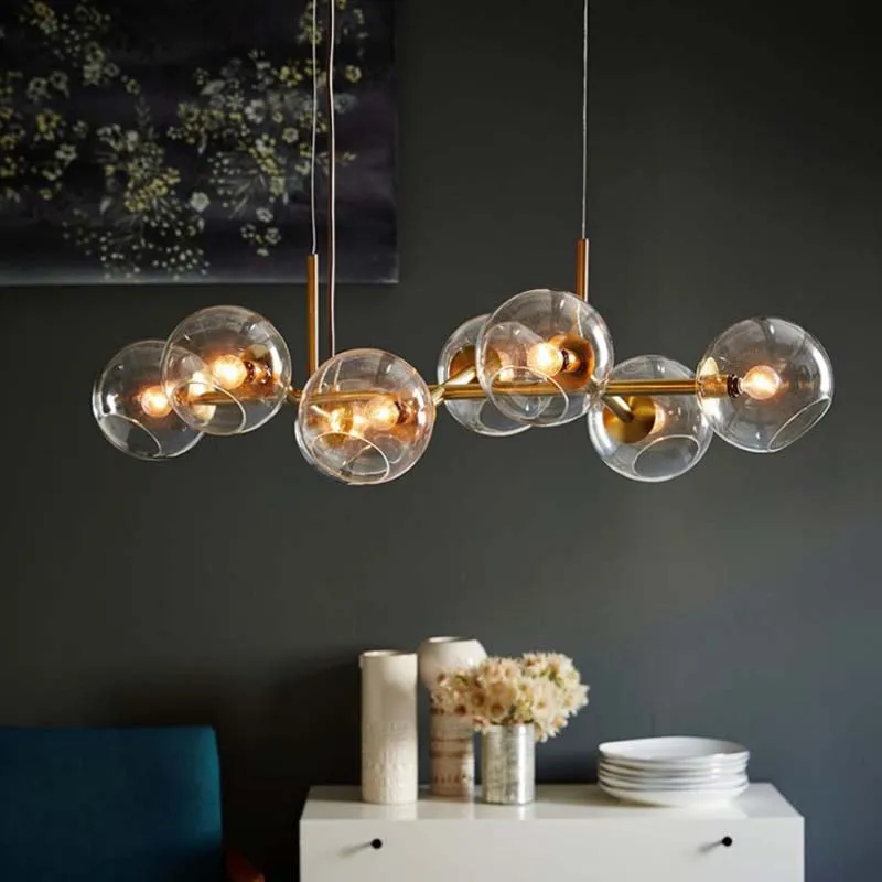 Скандинавская люстра со стеклянными шарами светодиодные светильники с