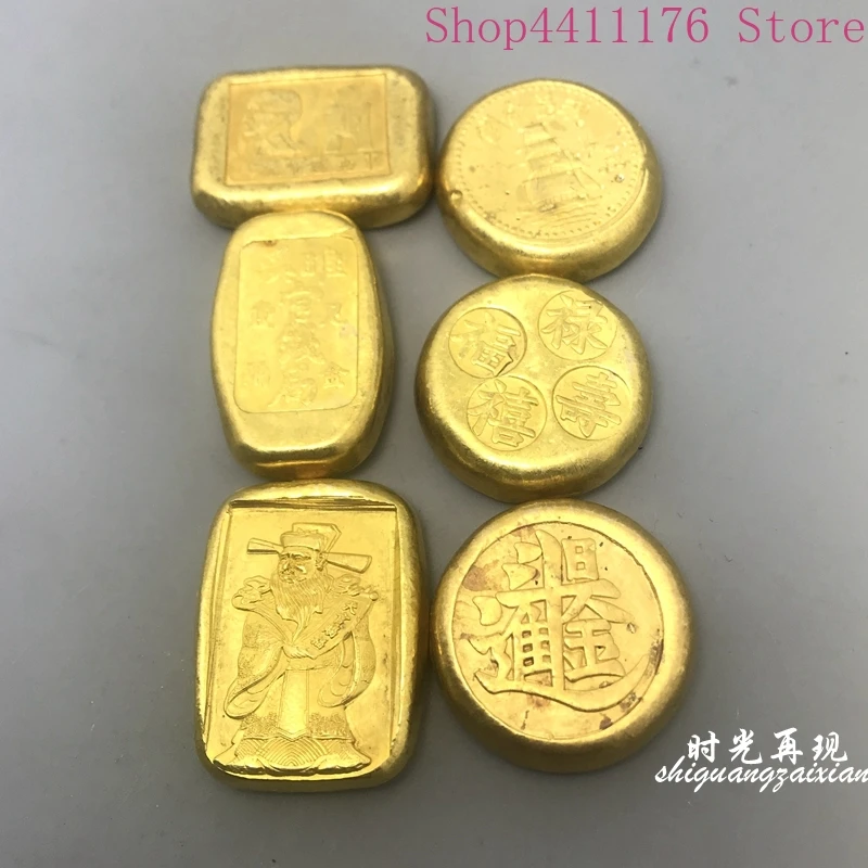 Счастье удачи и долговечность золотой слиток монета A9654|Безвалютные монеты| |