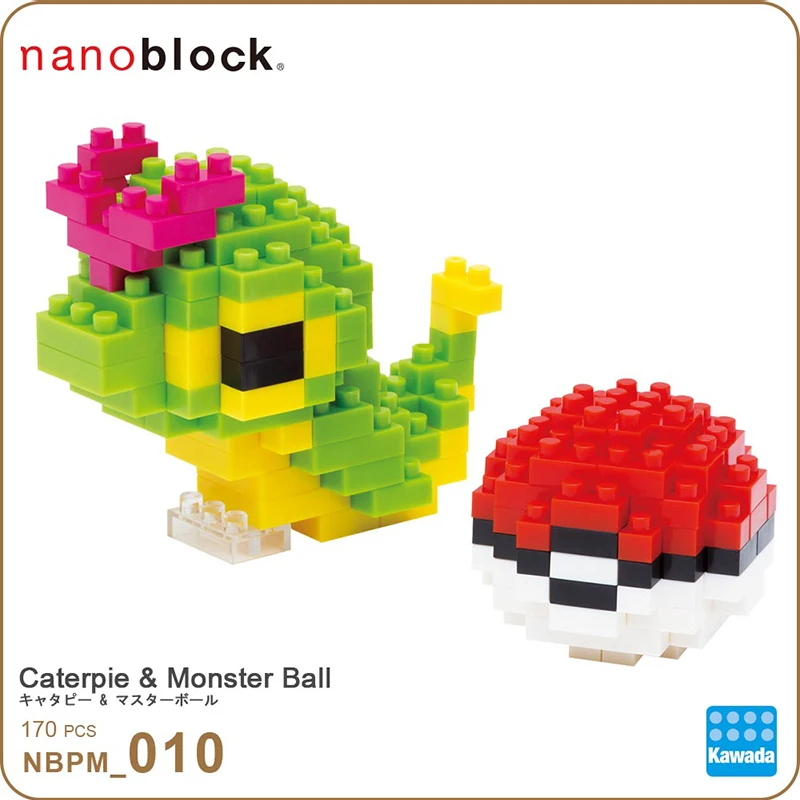 Nanoblock Покемон Пикачу NBPM-010 гусеница и монстербол 170 шт аниме мультфильм Алмаз