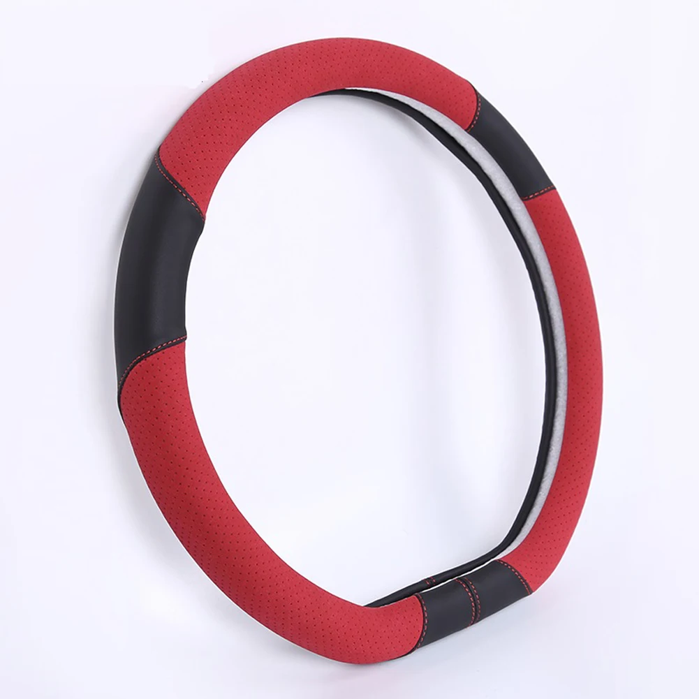Универсальный 38 см D форма розовый кожаный чехол рулевого колеса автомобиля