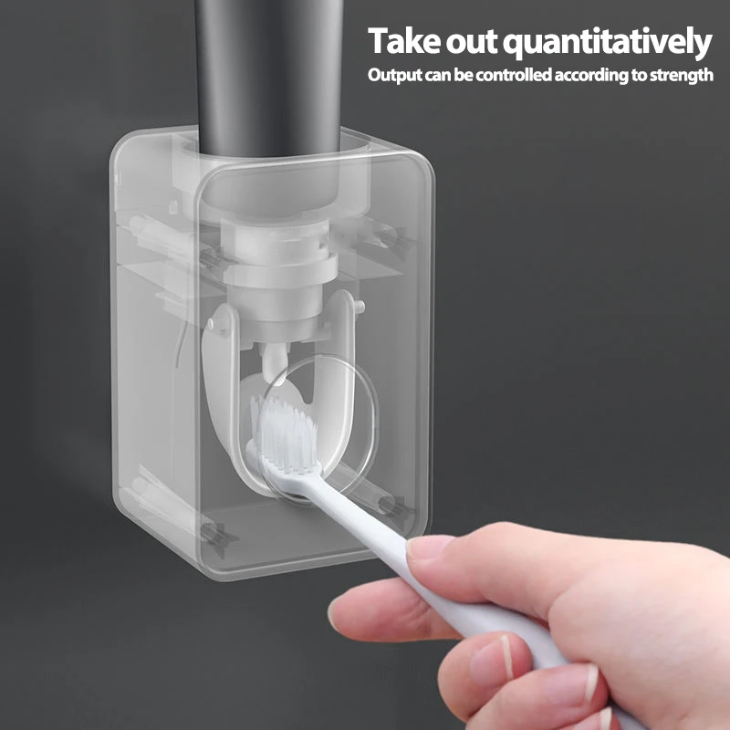 

Automatic Toothpaste Dispenser Dust-proof Toothbrush Holder Wall Mount Stand Bathroom Accessories Set Toothpaste Squeezers Tooth