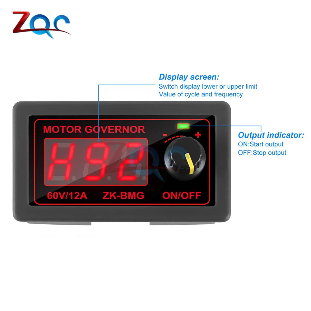 DC 9 60V 12V 24V 48V 12A 500W генератор сигналов PWM контроллер скорости двигателя постоянного