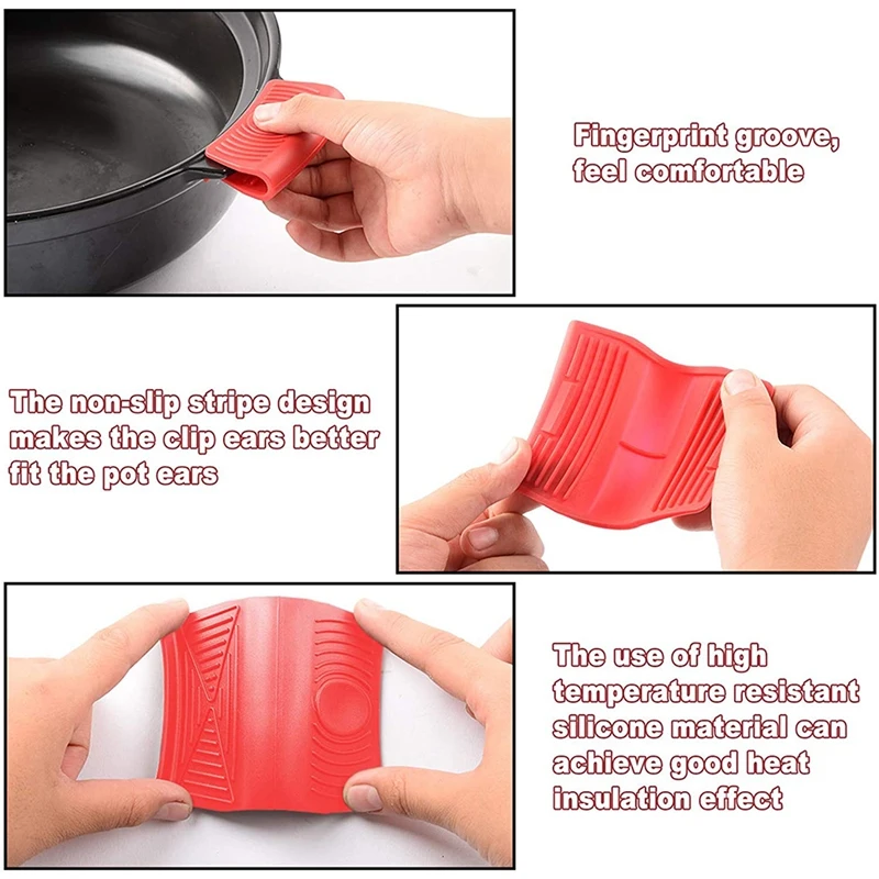 

Silicone Pot Handle Cover Kitchen Insulation Cover Pot Handle Pot Scraper Anti-Scalding and Non-Slip, 9PCS