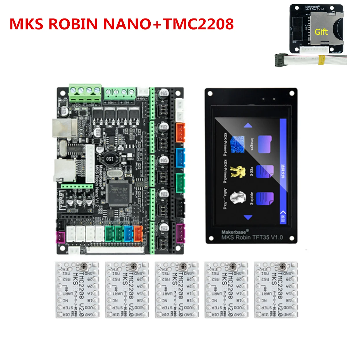 32-битная материнская плата MKS Robin Nano детали для 3D-принтера сенсорный экран TFT 3 5